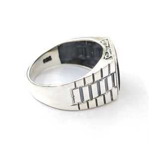 Classic Square Design 925 Silver Band Black Onyx Gemstone Vintage Ring Unisex Trendy for Any Occasion Party <b>Weeding</b> Jewelry - Product Image 4