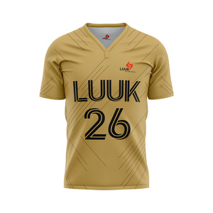 Camiseta de Fútbol Personalizada con Nombre, Número y Logotipo del Equipo, Cuello en V, Manga Corta, Sublimada, 100% Poliéster, Absorbe la Humedad - Product Image 2