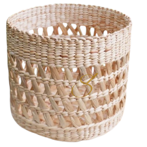 ตะกร้าเก็บของจากผักตบชวา: ตะกร้าทรงกลมสำหรับเก็บของเล่นหรือต้นไม้ - Product Image 2