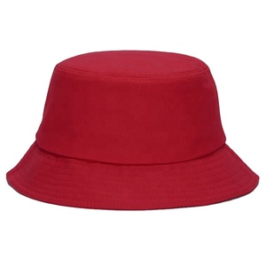 Vente en gros couleur unie voyage double face pare-soleil chapeau plage unisexe pêcheur chapeau 100% pur coton seau chapeau - Product Image 3