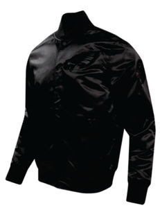 Vestes universitaires chauffantes écologiques en satin effet peau d'aigle Philadelphia, best-sellers de BLACK LAND INDUSTRIES, avec broderie frontale - Product Image 3