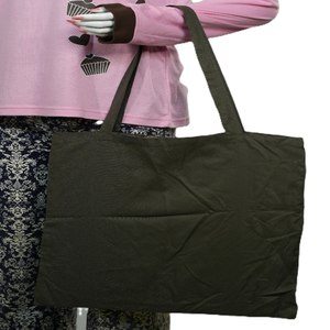 Bolsa de Mano Grande Personalizada de Lona de Algodón Sólido, con Cierre de Cremallera, Estilo Inglés Moderno, Decoración con Letras Bordadas, para Mujer - Product Image 6