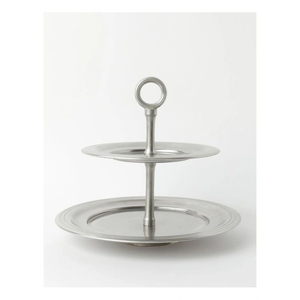 Gold Plated 2 Tier Serving Stand Metal Tray Tabletop Cupcakes Desserts Tiered Display Platter For Events And Home Decoration - Product Image 2