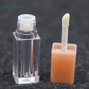 Tube de brillant à lèvres personnalisé en gros avec couvercle carré arrondi, flacon rechargeable de 7 ml pour brillant liquide, flacon de brillant à lèvres écologique en PET - Product Image 1