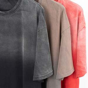 Nueva Camiseta de Algodón 100% con Corte Regular y Diseño Sólido 2026, Lavado Ácido Personalizado, Ropa Urbana para Hombre, 220 Gramos - Product Image 3