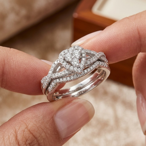 Ensemble de bagues de fiançailles pour femmes avec diamant naturel rond véritable de 1,00 TCW |   Bague de mariage en or blanc sertie de pierres pour anniversaire de mariage - Product Image 4