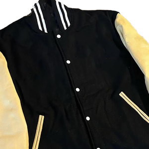 Veste universitaire grecque de qualité supérieure pour fraternité |   Blouson court en laine tricotée avec broderies et rubans |   Conception personnalisée de Letterman |   École - Product Image 5