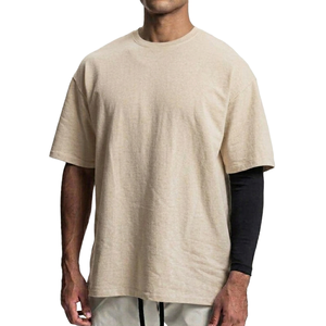 T-shirt Homme Personnalisé Uni Décontracté à Manches Courtes Tricoté Brodé Lourd de Haute Qualité Coupe Slim Tendance - Product Image 4