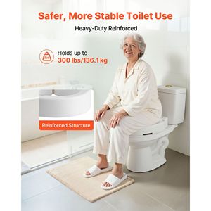 Rialzo per WC con Capacità di Carico di 136 kg, Altezza 3,5 Pollici, Apertura Allargata, Attrezzatura di Sicurezza per Bagno - Product Image 4