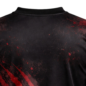 Maillot de paintball sublimé noir et rouge à manches longues et col en V pour homme, modèle 2026, le plus vendu, en polyester anti-humidité, vêtement de sport - Product Image 4