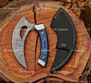 มีดเชฟมืออาชีพ UA Supplies Damascus Steel Alaskan Ulu  ด้ามไม้เคลือบซาติน ขนาด 6-7.9 นิ้ว ผลิตด้วยมือ เป็นมิตรกับสิ่งแวดล้อม ใช้งานได้ทั้งมือซ้ายและขวา - Product Image 4