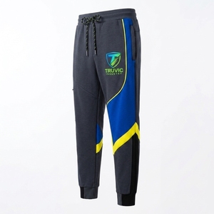 Pantalon de survêtement homme color block, taille élastique avec cordon de serrage, poches latérales, décontracté, respirant, poids moyen, pour l'automne - Product Image 4