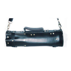 Sac de transport pour couteaux en cuir véritable personnalisable en gros, 15 emplacements, étui pour couteaux de chef avec ceinture détachable |   Porte-rouleau de chef en cuir de vachette - Product Image 5