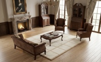 Tapis géométrique moderne à grille, rectangulaire, en laine tuftée, avec dos antidérapant en caoutchouc, pour salon et usage domestique