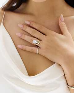 Tapered Minimalist Gold <b>Stacking</b> <b>Ring</b> 14K 18K Solid Gold Chunky Everyday Modern Classic Wave Wedding Band Jewelry Manufacturer - Product Image 2