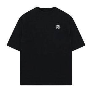 <b>Men</b> Loose Fit Black Short Sleeve Cotton T <b>Shirt</b> Small Chest Print Casual Street Style Top OEM Wholesale Custom Supply - Product Image 1