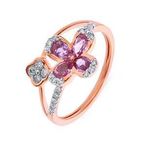 Bague Diamant Celestial Bloom : Bande en Or Jaune en forme de Boucle Infinie, Diamants Pavé au Centre 0,70 ct, Total 1,00 ct - Product Image 1