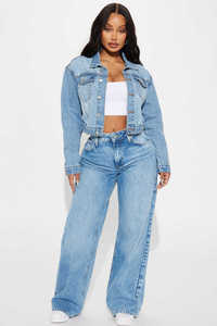 Oem Unisex Denim Knitted Jacket Casual Winter Coat Oversize Breathable 100% Cotton for Ladies - Product Image 2