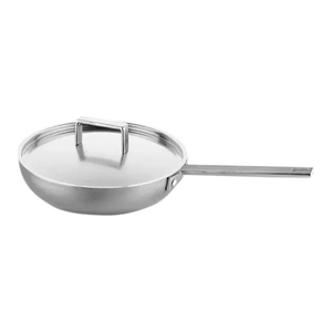 Premium Quality Stainless Steel Fry <b>Pan</b> with Lid Compatible Skillet Grade Steel Frying <b>Pan</b> for Home and Commercial Kitchen Use - Product Image 4