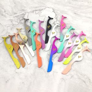 Pince à épiler applicateur de cils en acier inoxydable japonais durable or mat Logo personnalisé - Product Image 5