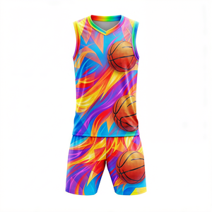 Kit de vêtements de compétition de basketball : Maillot sans manches et short en tissu respirant, personnalisable avec nom, numéro et logo - Product Image 3