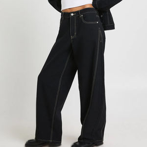 Prix d'usine – Jean en denim respirant et décontracté pour femme, style streetwear tendance avec nœud – Fournisseur OEM, usine de confection - Product Image 5