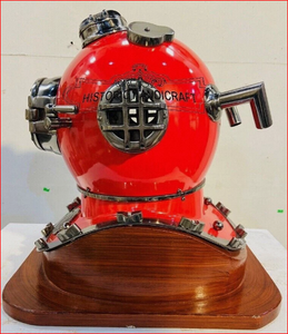 Casco de Buceo de 18 Pulgadas, Modelo Mark V de la Marina de los Estados Unidos, Color Rojo, con Base - Product Image 4