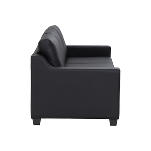 Sofá Ejecutivo Profesional de Dos Plazas en Cuero PU Negro con Tapicería de Espuma, Diseño Moderno para Recepción de Oficina y Uso Doméstico - Product Image 3