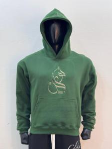 <b>Green</b> <b>Men's</b> Hooded Quarter Zip Sweatshirt Embroidered Arabic Calligraphy Trust God Front Pocket Casual Fleece Oversized 100% - Product Image 1