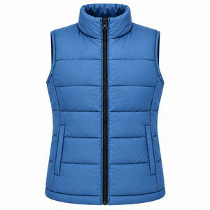 Custom Logo Mens Winter Puffer Vest Full Zip <b>Quilted</b> Sleeveless Jacket Breathable Stand Collar Body Warmer Solid Color <b>Waistcoat</b> - Product Image 1