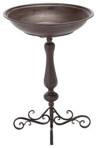 Premium Weatherproof Vintage <b>Standing</b> Birdbath Featuring Decorative Fluted Pillar Cast Iron Look Scroll Base Ornament - Product Image 6