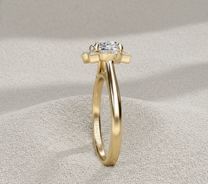 แหวนหมั้นสไตล์วินเทจกรอบชุบทองคำสีกุหลาบ ดีไซน์หรูหราประดับเพชรแบบฝังหนามเตย ได้รับการรับรอง แรงบันดาลใจจากอาร์ตเดโค - Product Image 3