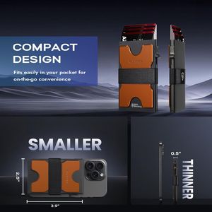 Cartera Delgada para Hombre con Bloqueo RFID y Función Pop-Up para Tarjetas de Visita, Diseño Delgado y Carcasa Metálica - Product Image 3