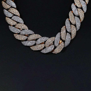 Luxury Moissanite Cuban Link Chain <b>Necklace</b> Iced Out Hip Hop Jewelry Gold Tone Bold <b>Statement</b> <b>Necklace</b> Shine Gift - Product Image 4