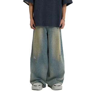 Nouveau Jean Homme de Haute Qualité, Coupe Ample et Large, Taille Mi-Haute, Délavé à l'Acide, Personnalisable, Écologique, Grande Taille - Product Image 4