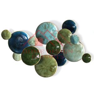 Décoration murale en plaque ronde de fer de haute qualité pour le salon/dernière conception de décor d'art mural abstrait moderne pour la chambre et le bureau - Product Image 1