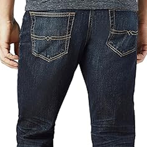 Jeans de Mezclilla para Hombre, Corte Slim Fit, Pierna Recta, Lavado Oscuro, Algodón de Peso Medio, Estilo Casual, para Otoño - Product Image 5