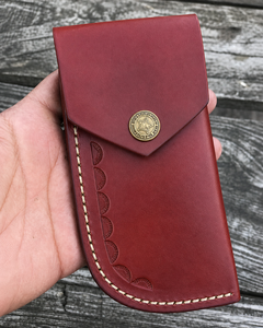 Couteau de poche pliant de luxe en acier Damas fait main avec manche en os, couteau de chasse EDC personnalisé, couteau cadeau haut de gamme avec étui - Product Image 4