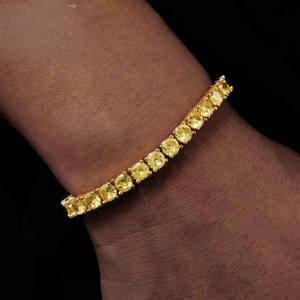 ชุดกำไลข้อมือดีไซน์ทันสมัยประดับเพชรโมอิสซาไนต์ เงินแท้ 925 ชุบทอง พร้อมด้วยเพชรเหลืองแบบคลาสสิก - Product Image 5