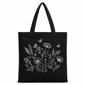 Service OEM/ODM disponible, sacs fourre-tout en toile de couleur unie recyclée, imprimés sur mesure, avec longues poignées, marque personnalisée - Product Image 1