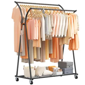 Premium Modern Iron <b>Clothes</b> <b>Rack</b> for Home Furniture Wholesale Supply Handmade Boutique Clothing Display <b>Rack</b> with Powder Coated - Product Image 1