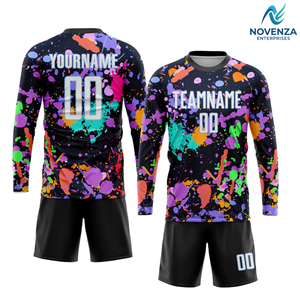 Maillot de football personnalisé blanc et bleu clair avec graffitis, uniforme d'équipe de football par sublimation, vêtements de sport - Product Image 5