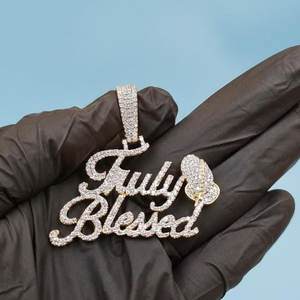 VVS Moissanite Name latter <b>Pendant</b> 925 <b>Silver</b> Iced Out Custom Latter <b>Pendant</b> Hip Hop <b>Pendant</b> <b>Initial</b> Latter Charms For Birthday - Product Image 2