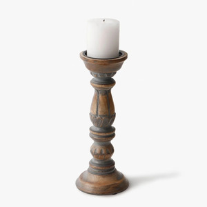 Curio Craft Handmade Wooden Candlestick Holder Round Shape Home Decoration Natural Wood Finish - Product Image 4