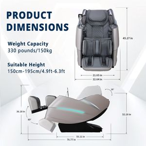 Fauteuil de massage avec détection de santé, technologie Air Walking, fauteuil de massage électrique inclinable pour tout le corps avec gravité zéro - Product Image 2