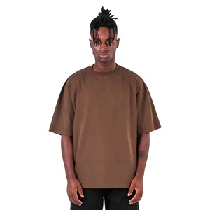 OEM/ODM Good Quality 270 GSM 100% Cotton <b>Tshirt</b> High Quality High Collar Big and Tall Fit Mock Neck T-shirt for Men - Product Image 6