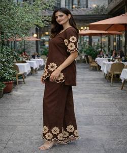 ชุดเซ็ตผ้าฝ้ายปักลายหรูหรา สวมใส่ได้ทุกวัน ราคาขายส่ง คุณภาพเยี่ยม แห้งเร็ว สำหรับผู้หญิง หลายสี - Product Image 3