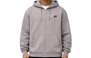 OEM Heavyweight Cotton Fleece <b>Zip</b> Up Men's Hoodies Oversized Full <b>Zip</b> <b>Hooded</b> Sweatshirt Thick Warm Casual Streetwear Custom Logo - Product Image 3