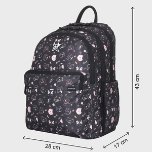 Sac à dos scolaire Arctic Fox Kitty noir pour garçons et filles - Product Image 6