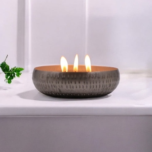 Vela perfumada con aroma a jazmín dulce, diseño contemporáneo, vela de 3 mechas en frasco gris, vela aromática, se ofrece personalización. - Product Image 5